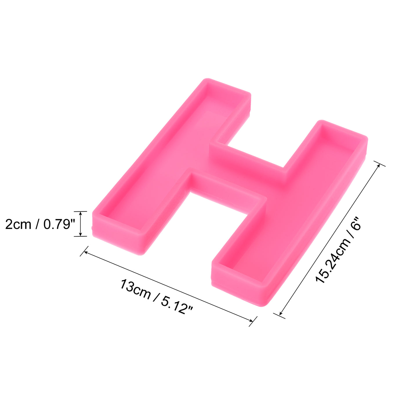 Harfington Silicone Resin Letter Mold 3D Mold for Epoxy Resin Art Large H Pink 6inch