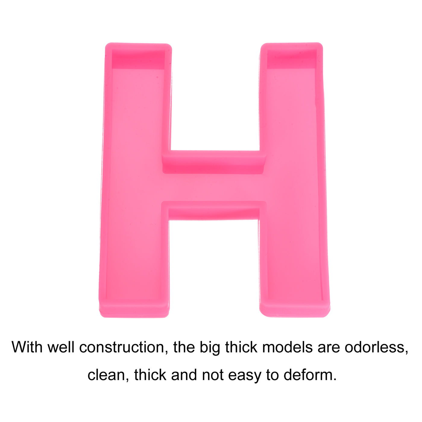 Harfington Silicone Resin Letter Mold 3D Mold for Epoxy Resin Art Large H Pink 6inch