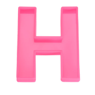 Harfington Silicone Resin Letter Mold 3D Mold for Epoxy Resin Art Large H Pink 6inch