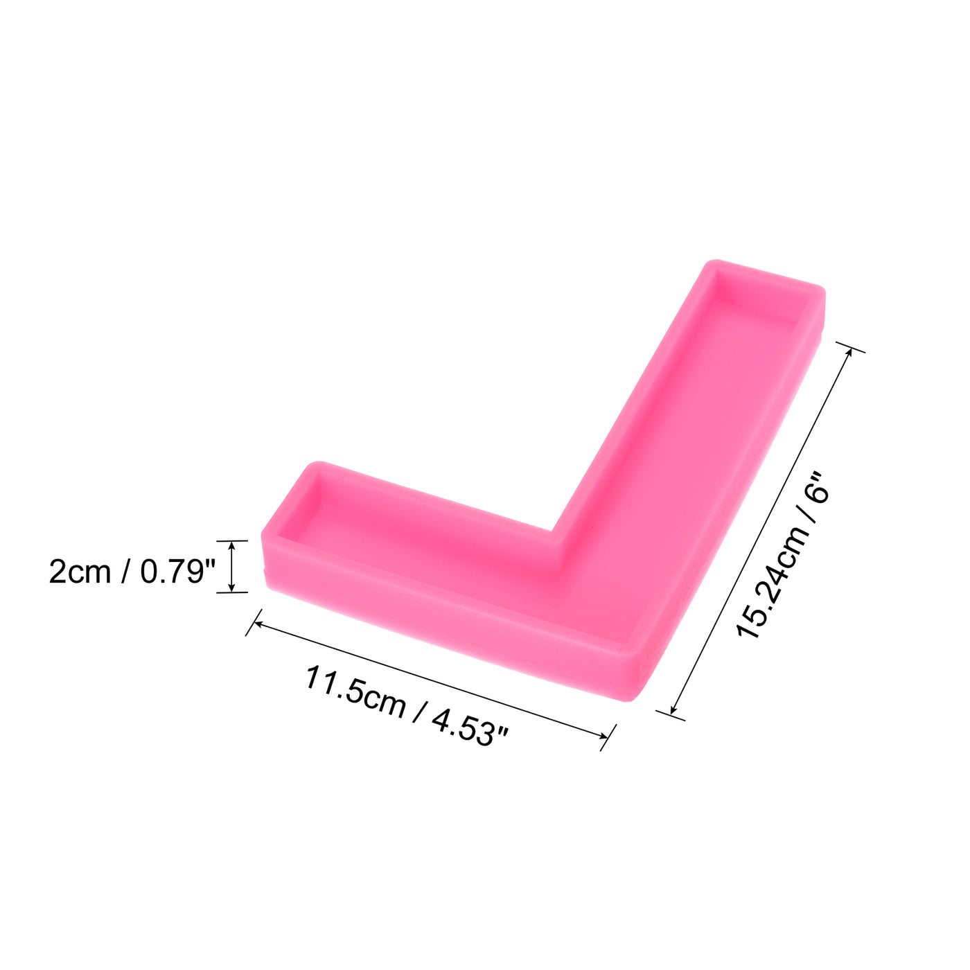 Harfington Silicone Resin Letter Mold 3D Mold for Epoxy Resin Art Large L Pink 6inch