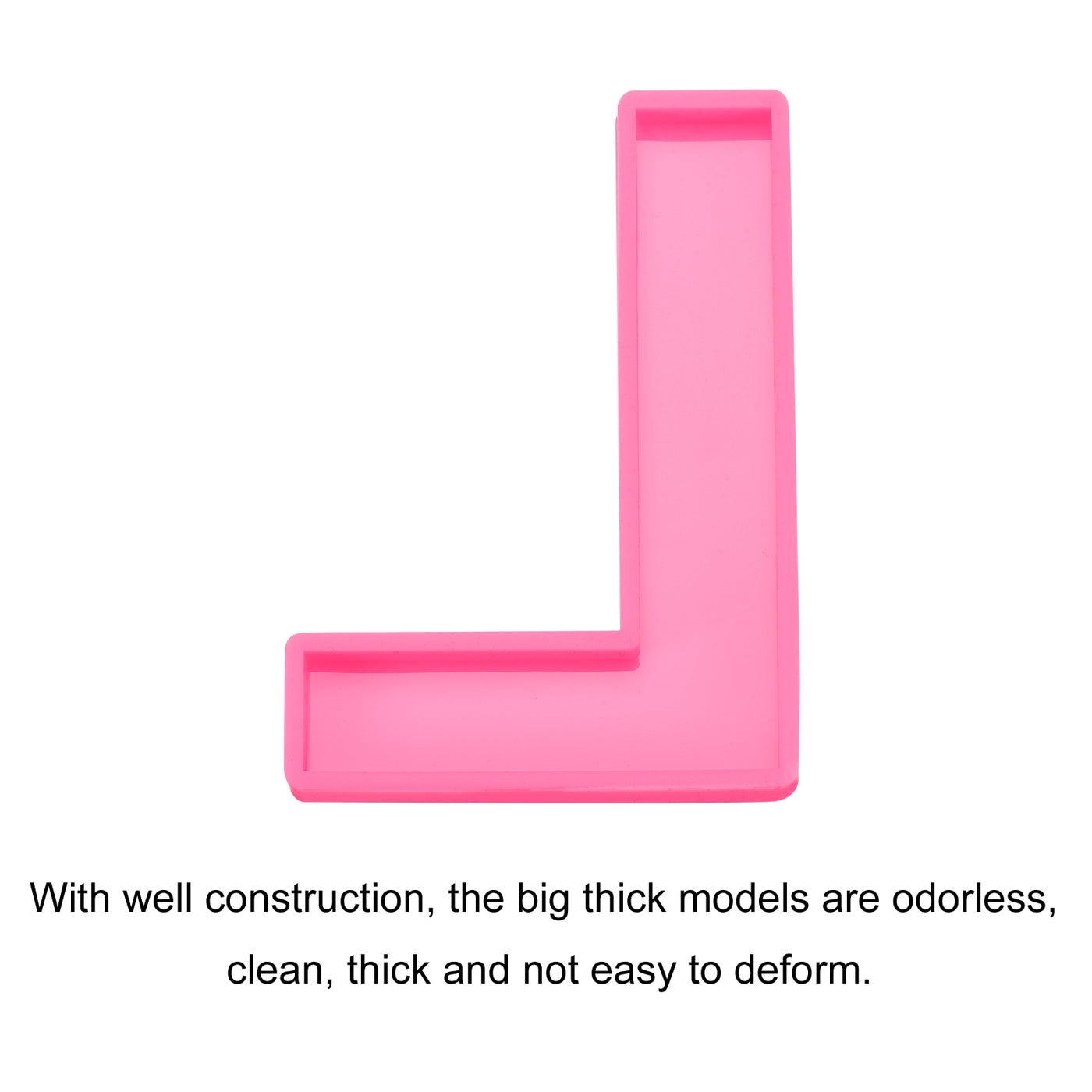 Harfington Silicone Resin Letter Mold 3D Mold for Epoxy Resin Art Large L Pink 6inch