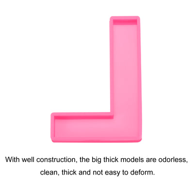 Harfington Silicone Resin Letter Mold 3D Mold for Epoxy Resin Art Large L Pink 6inch