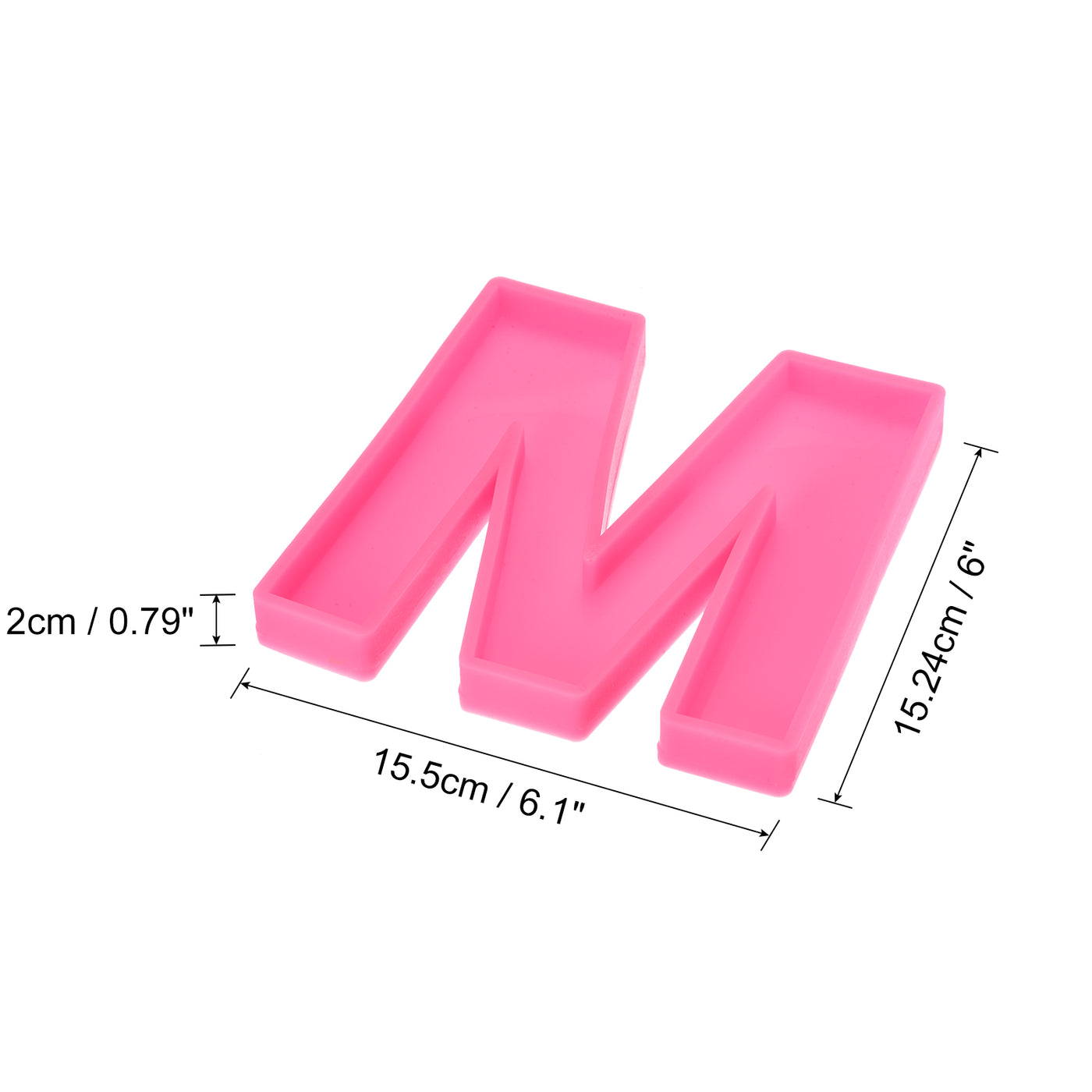 Harfington Silicone Resin Letter Mold 3D Mold for Epoxy Resin Art Large M Pink 6inch