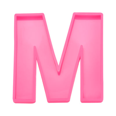 Harfington Silicone Resin Letter Mold 3D Mold for Epoxy Resin Art Large M Pink 6inch