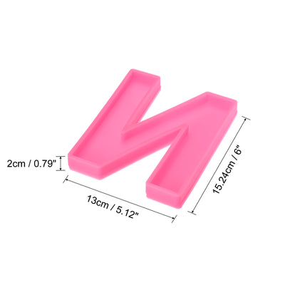 Harfington Silicone Resin Letter Mold 3D Mold for Epoxy Resin Art Large N Pink 6inch