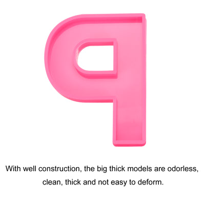 Harfington Silicone Resin Letter Mold 3D Mold for Epoxy Resin Art Large P Pink 6inch