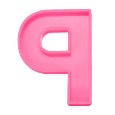 Harfington Silicone Resin Letter Mold 3D Mold for Epoxy Resin Art Large P Pink 6inch