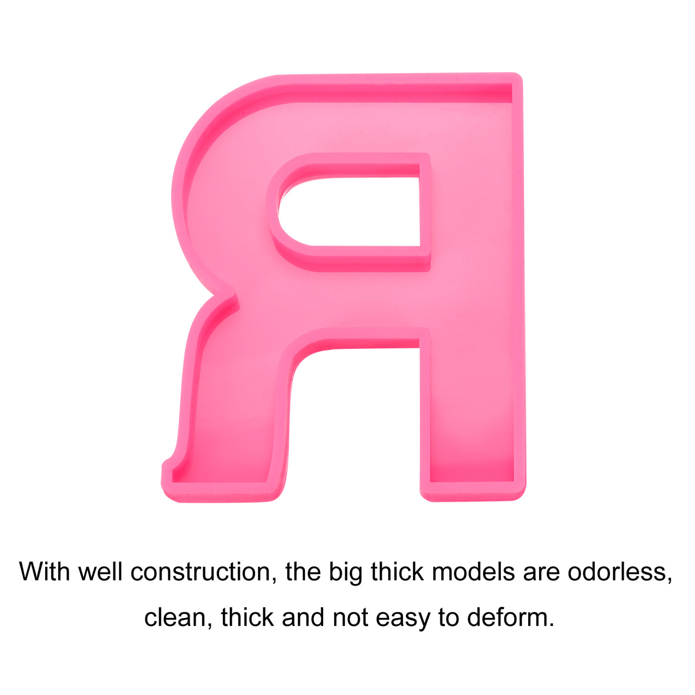 Harfington Silicone Resin Letter Mold 3D Mold for Epoxy Resin Art Large R Pink 6inch