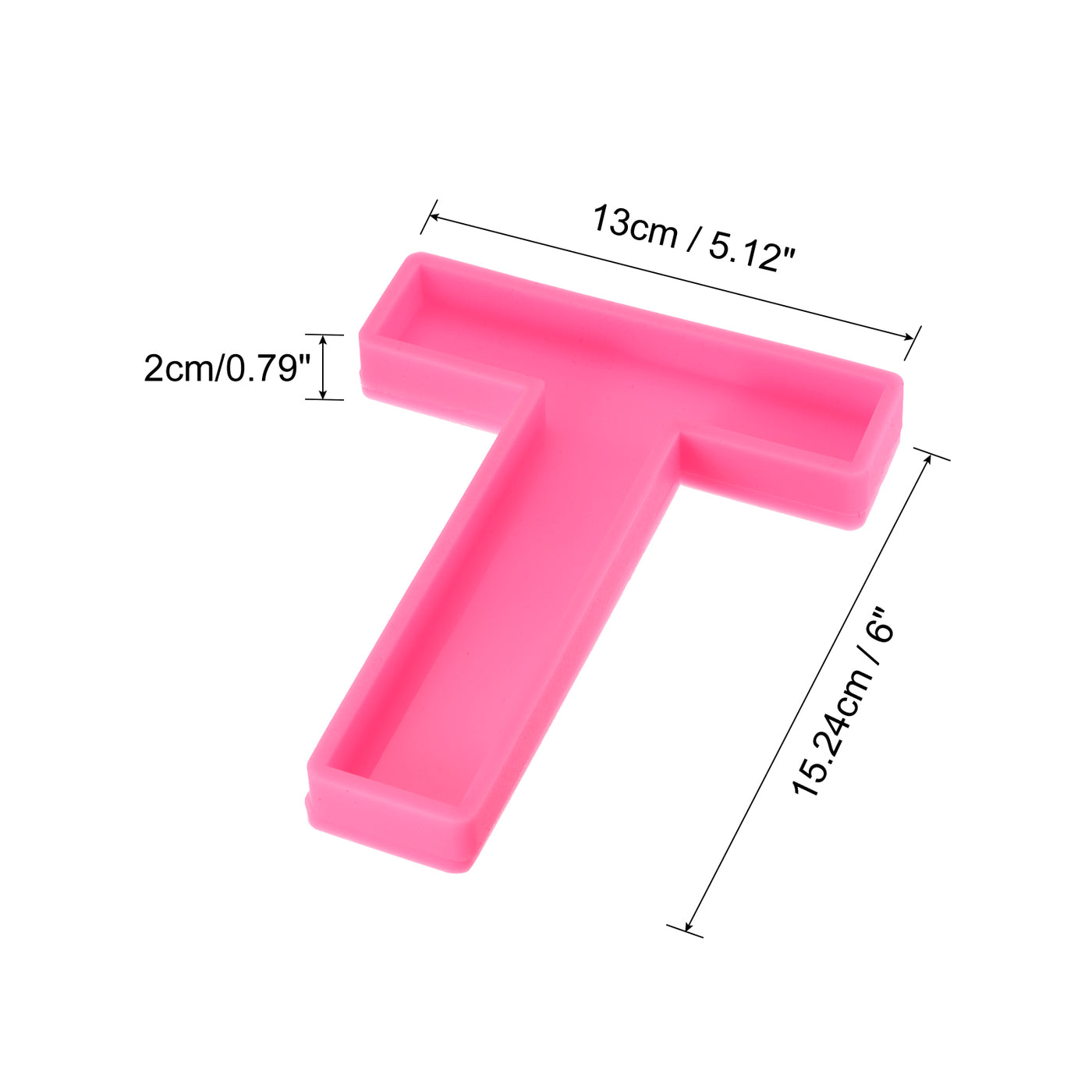 Harfington Silicone Resin Letter Mold 3D Mold for Epoxy Resin Art Large T Pink 6inch