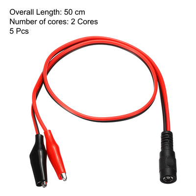 Harfington DC Power Extension Cable DC Female Plug to Alligator Clip Cord Connector for LED Strip CCTV