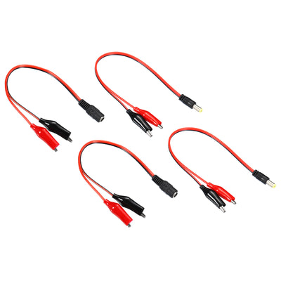 Harfington DC Power Extension Cable DC Male Female Plug to Alligator Clip Cord for LED Strip CCTV