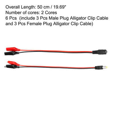 Harfington DC Power Extension Cable DC Male Female Plug to Alligator Clip Cord for LED Strip CCTV