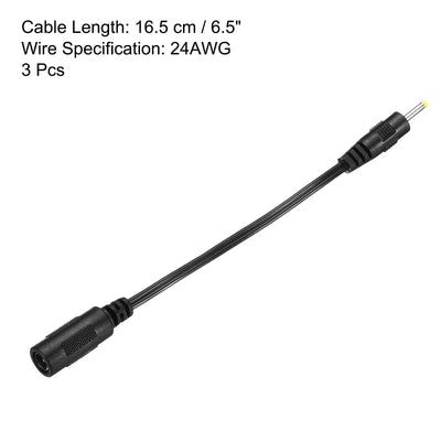 Harfington 2Pcs DC 5.5x2.1mm Female to 2.5x0.7mm Male Extension Cable Adapter Cord Black