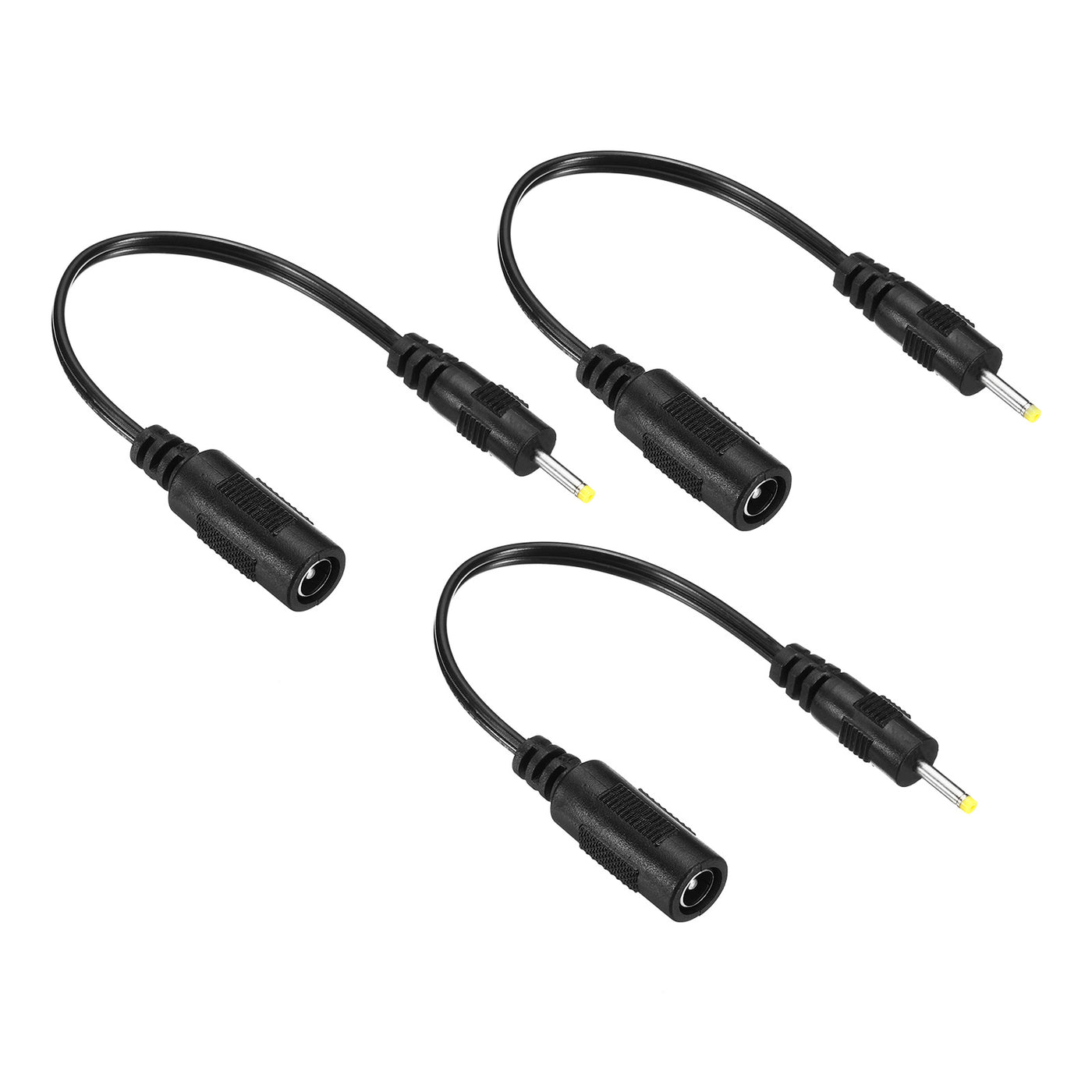 Harfington 2Pcs DC 5.5x2.1mm Female to 2.5x0.7mm Male Extension Cable Adapter Cord Black