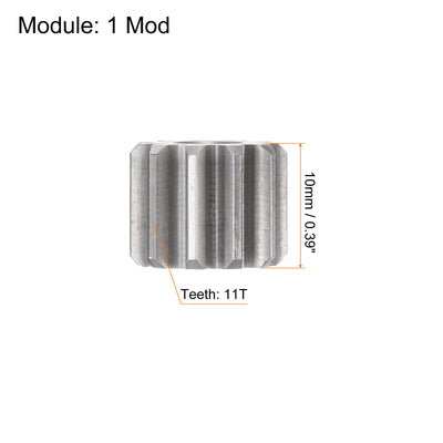 Harfington Flat Spur Gear 5mm Inner Aperture 11T 1 Module Stainless Steel Motor Gear
