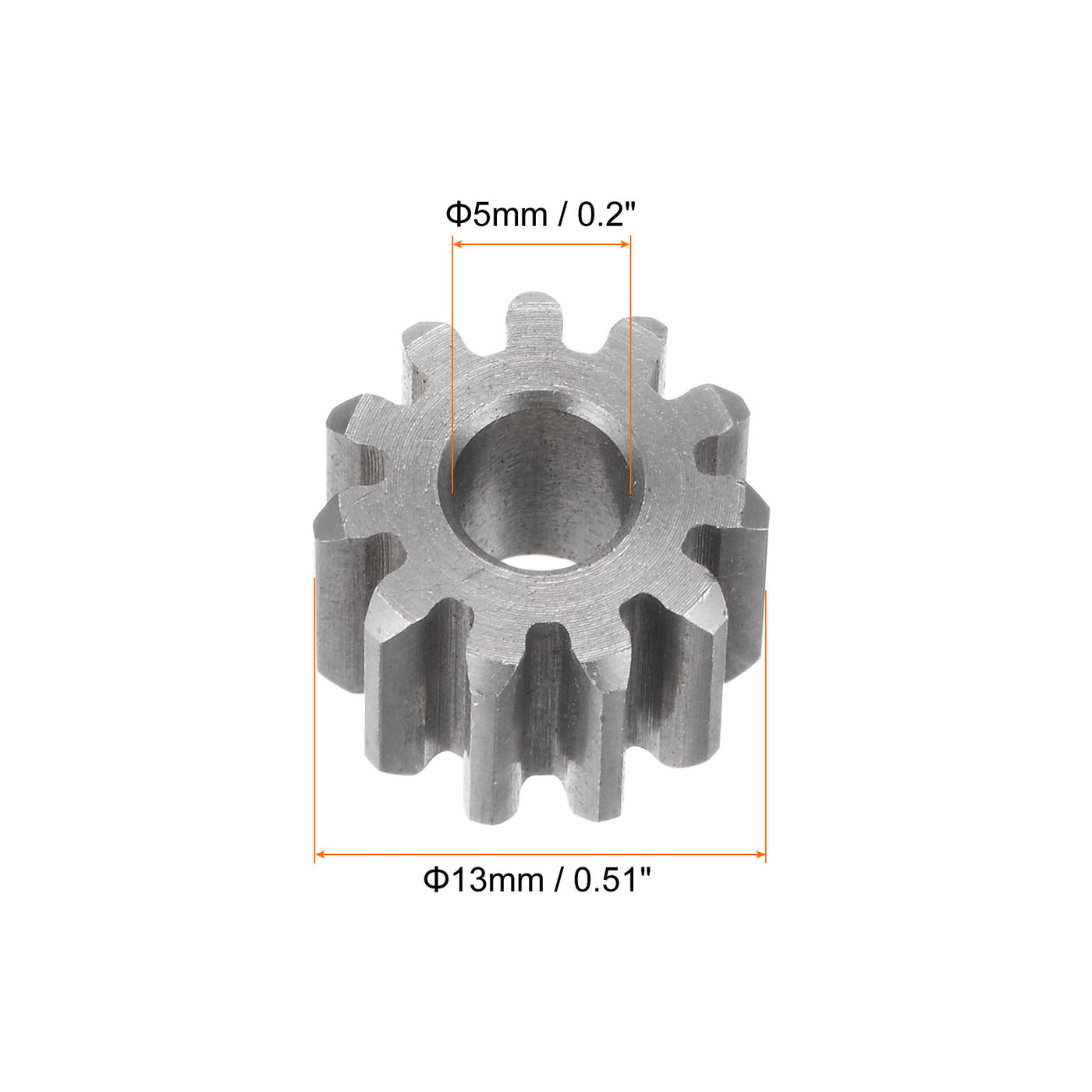 Harfington Flat Spur Gear 5mm Inner Aperture 11T 1 Module Stainless Steel Motor Gear