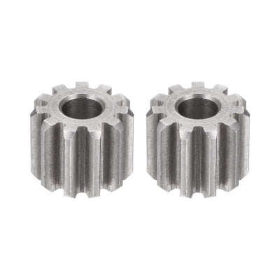 Harfington 2pcs Flat Spur Gear 5mm Inner Aperture 11T 1 Module Stainless Steel Motor Gear