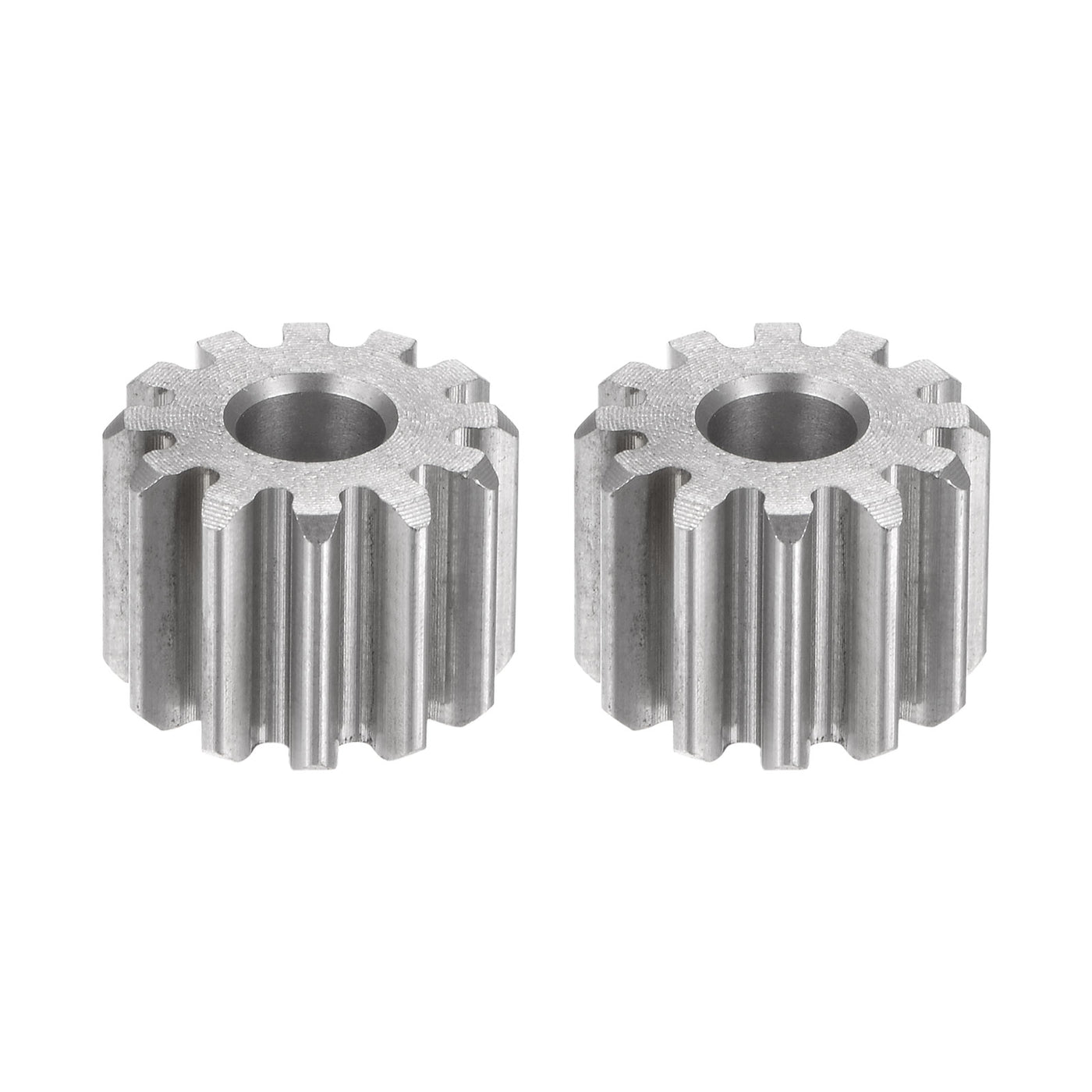 Harfington 2pcs Flat Spur Gear 5mm Inner Aperture 12T 1 Module Stainless Steel Motor Gear