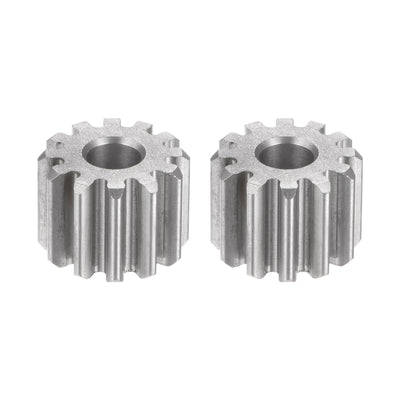 Harfington 2pcs Flat Spur Gear 5mm Inner Aperture 12T 1 Module Stainless Steel Motor Gear