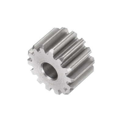 Harfington 2pcs Flat Spur Gear 5mm Inner Aperture 14T 1 Module Stainless Steel Motor Gear