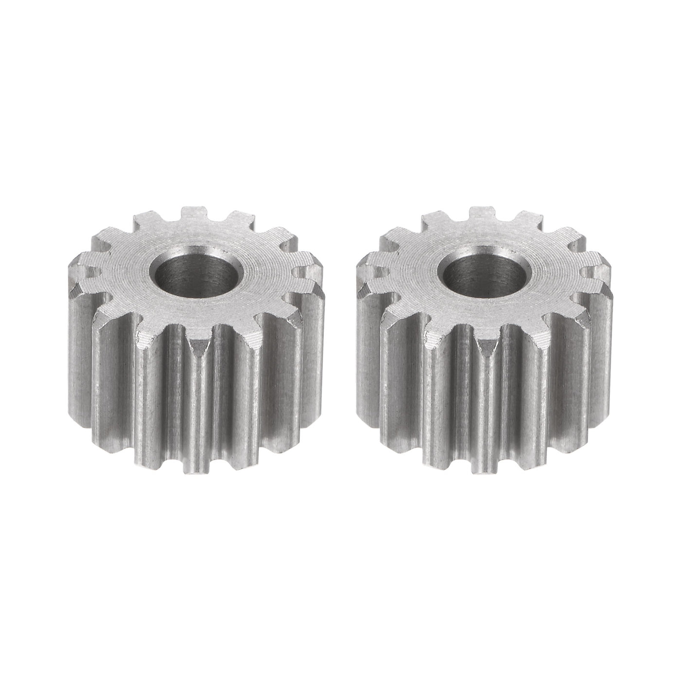 Harfington 2pcs Flat Spur Gear 5mm Inner Aperture 14T 1 Module Stainless Steel Motor Gear