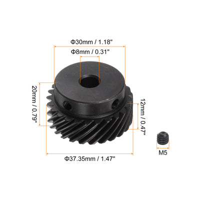 Harfington Uxcell 8mm Aperture 25T Helical Gear 1 Mod Hardened Steel Motor Gear, Right Direction