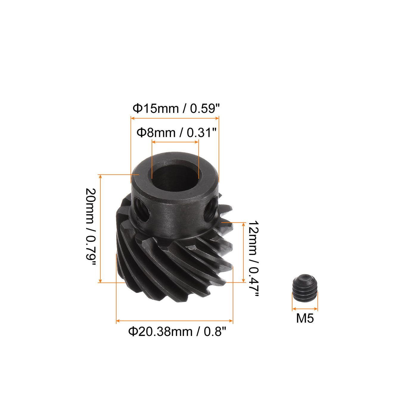 uxcell Uxcell 8mm 13T Spirale 1 Mod Gehärtet 45# Stahl Spurdifferential Motor Linke Richtung