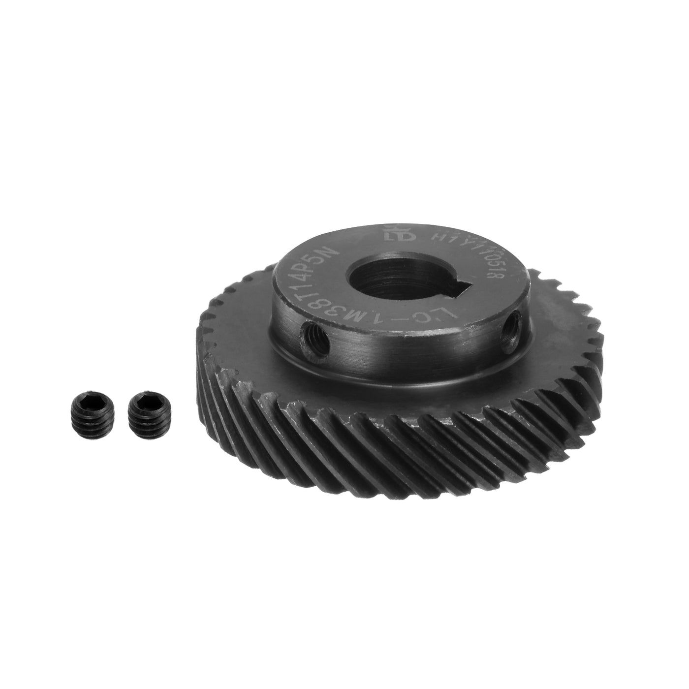 Harfington Helical Gear with Keyway 14mm ID 38T 1 Mod 45# Steel Motor Gear, Left Direction