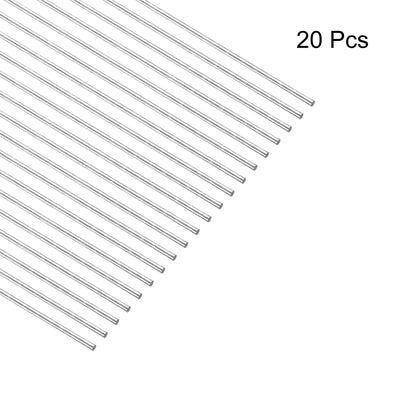 Harfington 20Stk. 304 Edelstahl Rund Stange 0.5mm x 300mm Vollwellenstange für DIY Handwerk Modellauto Hubschrauber Flugzeug