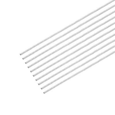 Harfington 304 Stainless Steel Round Rods, 0.6mm x 200mm Solid Shaft Rods Pack of 10