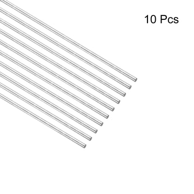 Harfington 304 Stainless Steel Round Rods, 0.8mm x 200mm Solid Shaft Rods Pack of 10