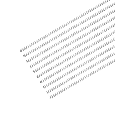 Harfington 304 Stainless Steel Round Rods, 0.8mm x 200mm Solid Shaft Rods Pack of 10