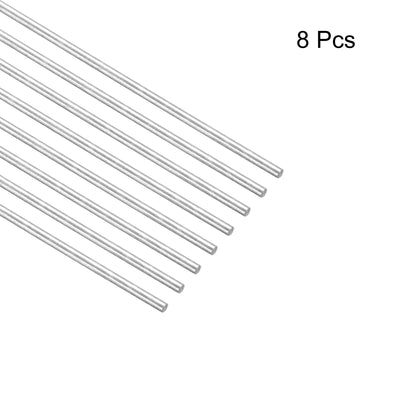 Harfington 304 Stainless Steel Round Rods, 1mm x 250mm Solid Shaft Rods Pack of 8