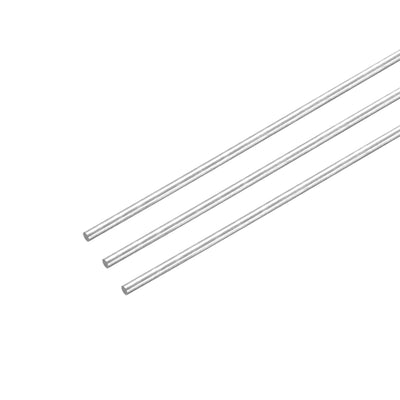 Harfington 304 Stainless Steel Round Rods, 1mm x 350mm Solid Shaft Rods Pack of 3