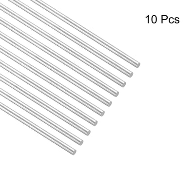 Harfington 10Stk. 304 Edelstahl Rund Stange 1.2mm x 400mm Vollwellenstange für DIY Handwerk Modellauto Hubschrauber Flugzeug