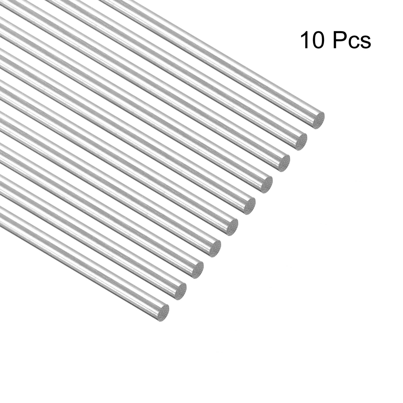 Harfington 304 Stainless Steel Round Rods, 1.8mm x 200mm Solid Shaft Rods Pack of 10