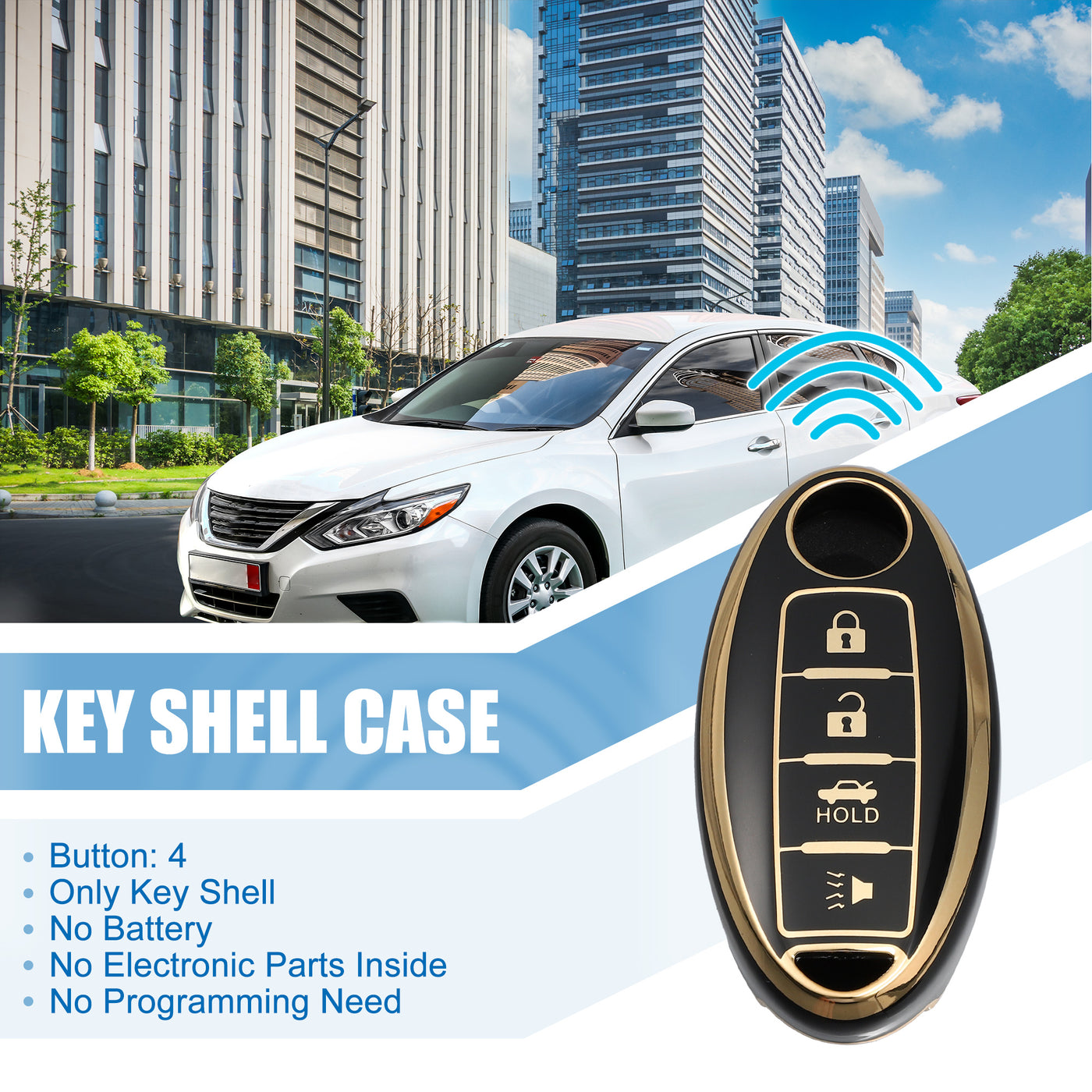 X AUTOHAUX Silicone Smart Key Fob Case Cover for INFINITI QX80 2014 Key Fob Shell Protector Keyless Black