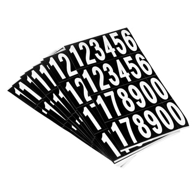 Harfington Number Stickers Mailbox Numbers Self Adhesive 12345178900 76x25mm White and Black for Residence Mailbox Signs, 20 Sheets(480pcs)