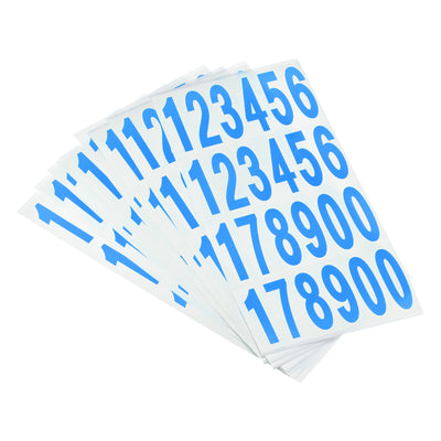 Harfington Number Stickers Mailbox Numbers Self Adhesive 12345178900 76x25mm Blue on White for Residence Mailbox Signs, 20 Sheets(480pcs)