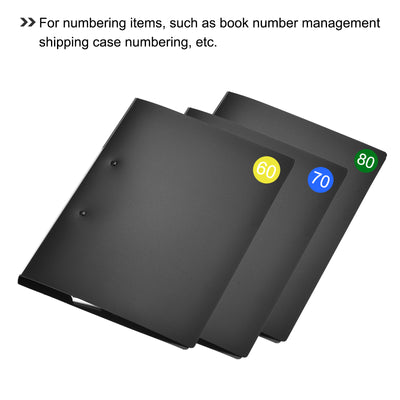 Harfington Number Stickers, 1-100 Round Number Labels Vinyl Sticker White on Black for Sorting Boxes Lockers, 20 Sheets