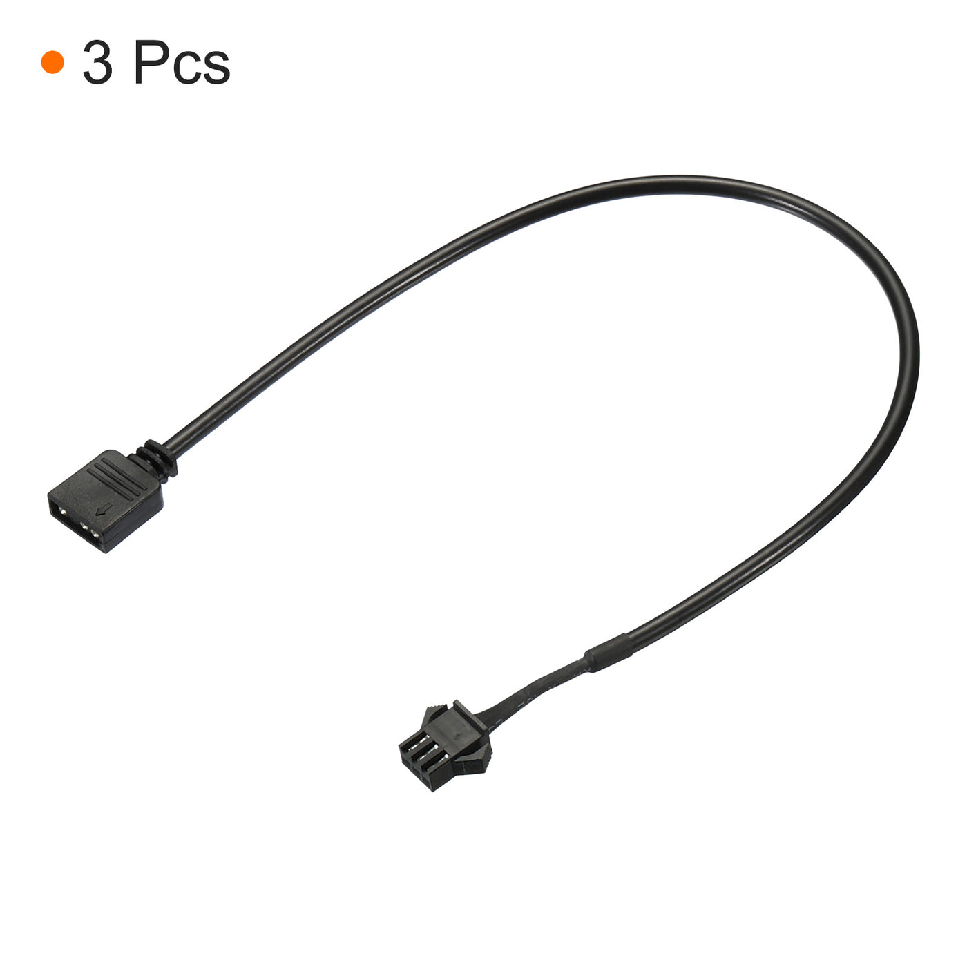 Harfington 3 Pin 5V 30cm Long Computer Motherboard Interface to SM3P Female Extension Cable, 3 Pack Power Adapter Plastic Metal for RGB Fans LED Strips, Black