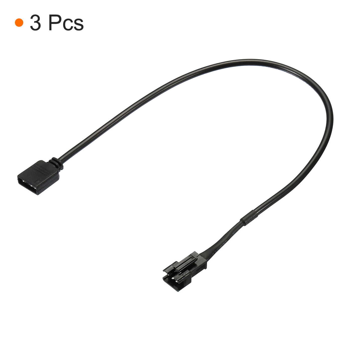 Harfington 3 Pin 5V 30cm Long Computer Motherboard Interface to SM3P Male Extension Cable, 3 Pack Power Adapter Plastic Metal for RGB Fans LED Strips, Black