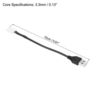 Harfington 2Pin 15cm USB-Stecker zu 8mm Lötfreie 2Pack LED Anschlüsse für LED-Streifen