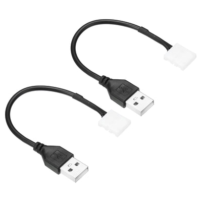 Harfington 2Pin 15cm USB-Stecker zu 10mm Lötfreie 2Pack LED Anschlüsse für LED-Streifen