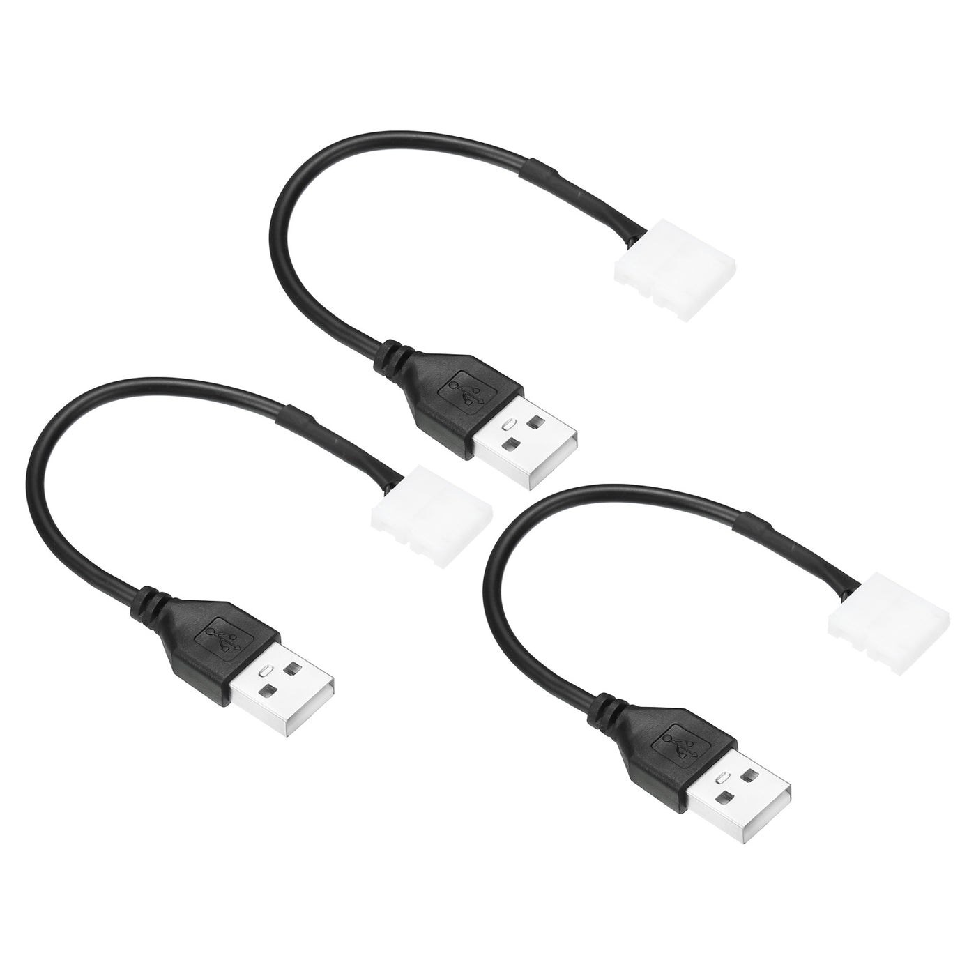 Harfington 2Pin 15cm USB-Stecker zu 10mm Lötfreie 3Pack LED Anschlüsse für LED-Streifen