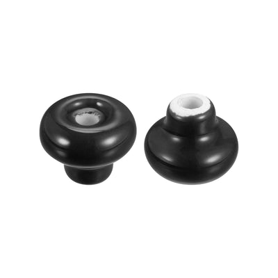 Harfington Uxcell 32x26mm Vintage Ceramic Drawer Knobs Pulls for Dresser Bronze/Black 6Pcs