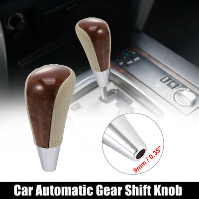 Harfington Car Automatic Gear Stick Shift Knob for Toyota RAV4 Corolla Avalon Yaris 4Runner Sienna Camry Tacoma for Lexus ES GS SC RX LS Beige Brown Wood Grain