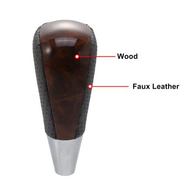 Harfington Car Automatic Gear Stick Shift Knob for Toyota RAV4 Corolla Avalon Yaris 4Runner Sienna Camry Tacoma for Lexus ES GS SC RX LS Gray Brown Wood Grain