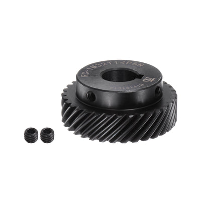 Harfington Helical Gear 14mm Inner Dia 32T 1 Mod Hardened Steel Motor Gear, Right Direction