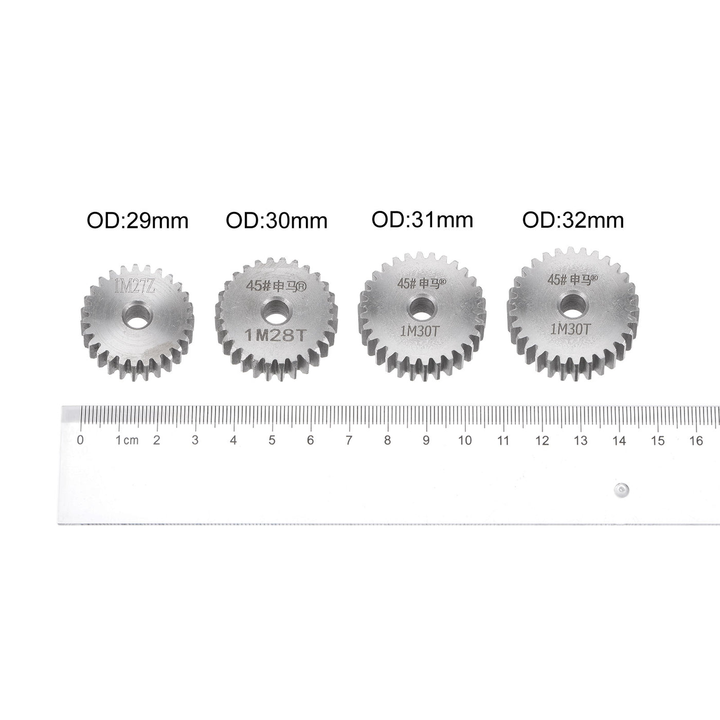 Harfington Straight Spur Gear 6mm Inner Aperture 30T 1 Module 45# Steel Motor Gear